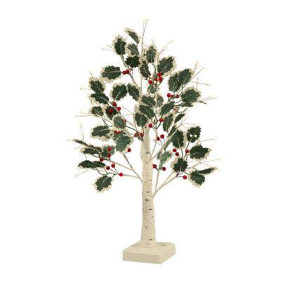 JORIX LED Easter Gift Birch Tree Light Decoration Twig Warm White Battery/USB Operated Maple Leaf Indoor Festive Tabletop Tree Lamp with Red Berry & Leaf Design Holiday Party Home Décor Mother's Day & Father's Day Gift
