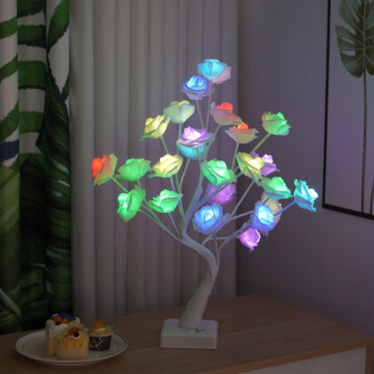 Rose Tree Remote Control Lamp 16 Multi-Color Changing