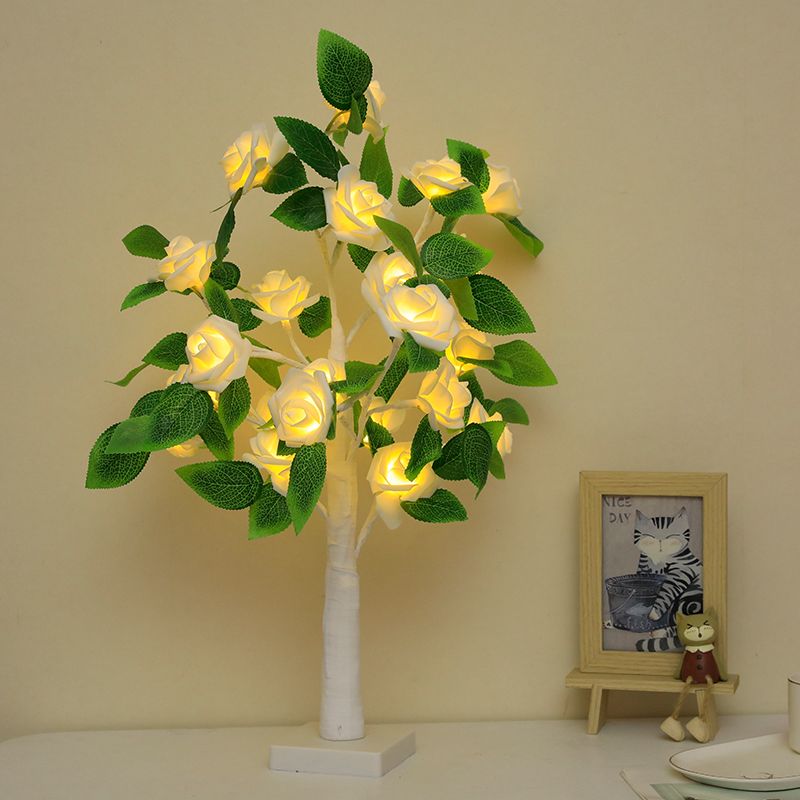 JORIX Easter Gift Rose Tree Lamp LED Night Light USB & Battery Powered Bedside Desk Lamp Romantic Bedroom Home Décor Mother's Day & Father's Day Gift - Image 3