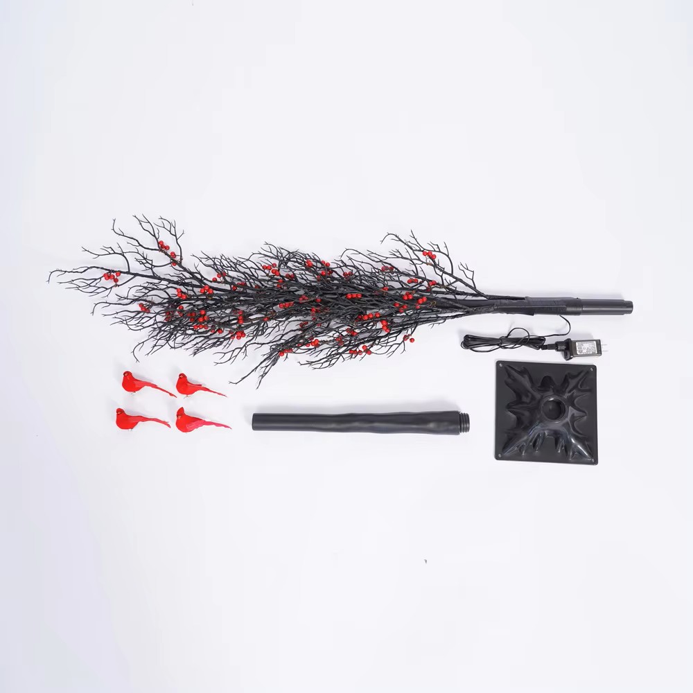 JORIX Easter Gift 150cm LED Maple Tree Lights with Red Bird Ornaments 200 Warm White LEDs 8 Lighting Modes Safe Adapter Base Powered Indoor Decor Mother's Day & Father's Day Gift - Image 10