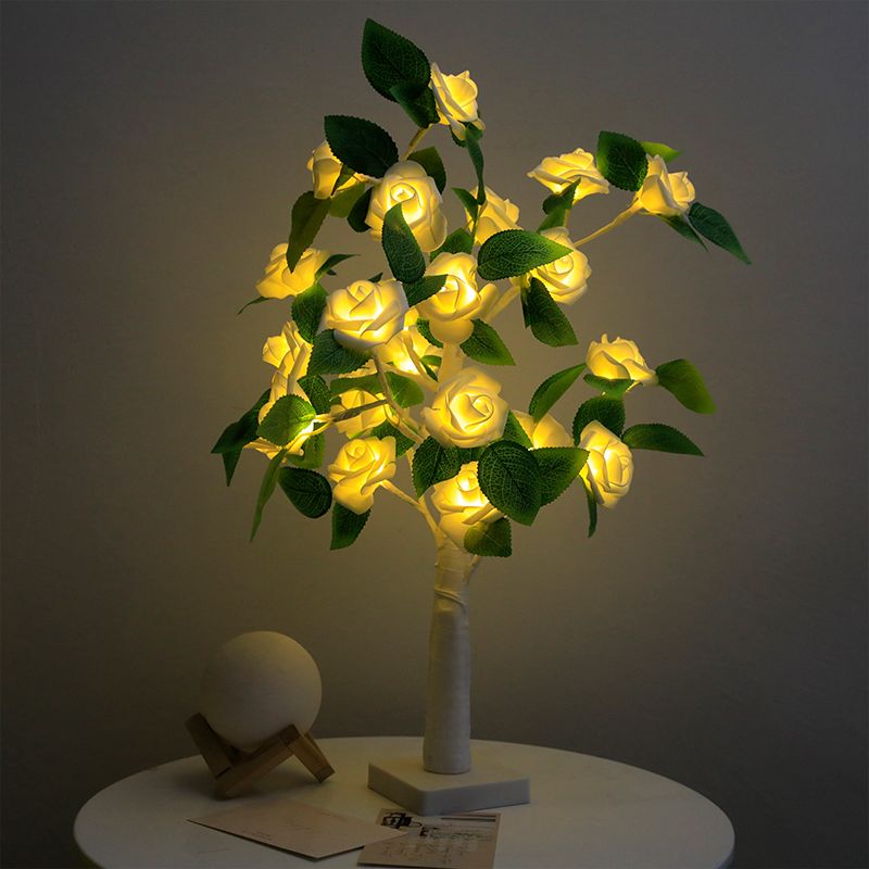 JORIX Easter Gift Rose Tree Lamp LED Night Light USB & Battery Powered Bedside Desk Lamp Romantic Bedroom Home Décor Mother's Day & Father's Day Gift - Image 4