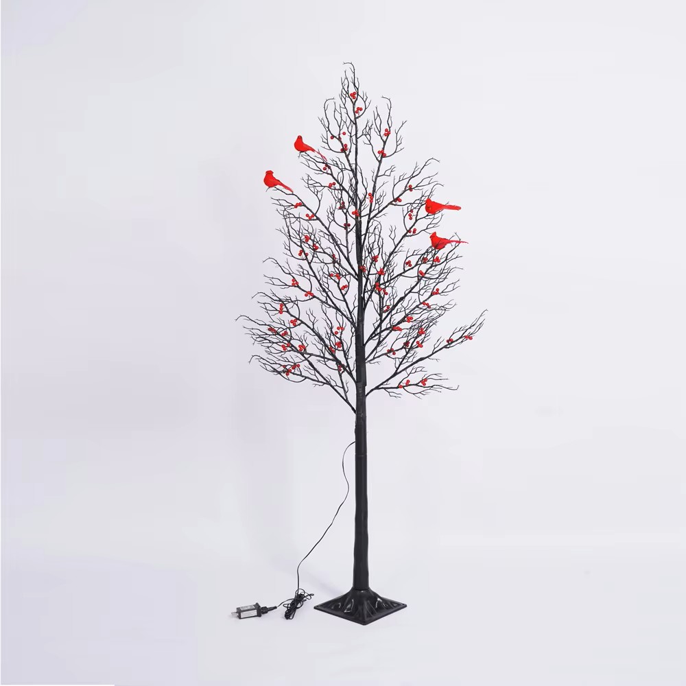 JORIX Easter Gift 150cm LED Maple Tree Lights with Red Bird Ornaments 200 Warm White LEDs 8 Lighting Modes Safe Adapter Base Powered Indoor Decor Mother's Day & Father's Day Gift - Image 9