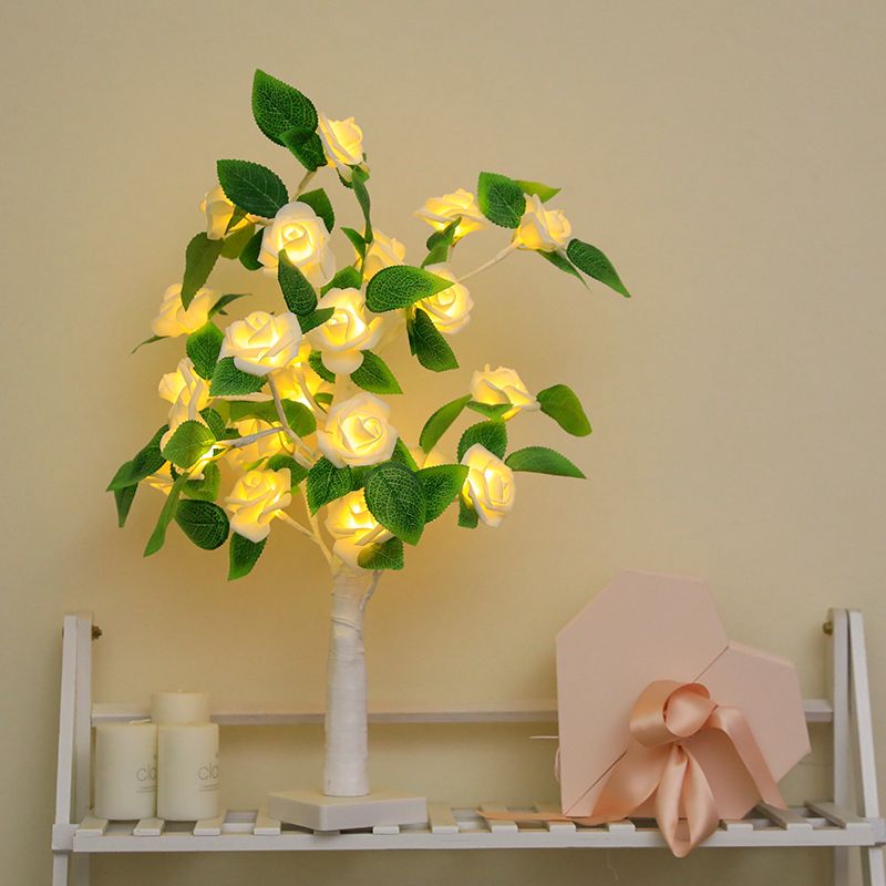 JORIX Easter Gift Rose Tree Lamp LED Night Light USB & Battery Powered Bedside Desk Lamp Romantic Bedroom Home Décor Mother's Day & Father's Day Gift - Image 5