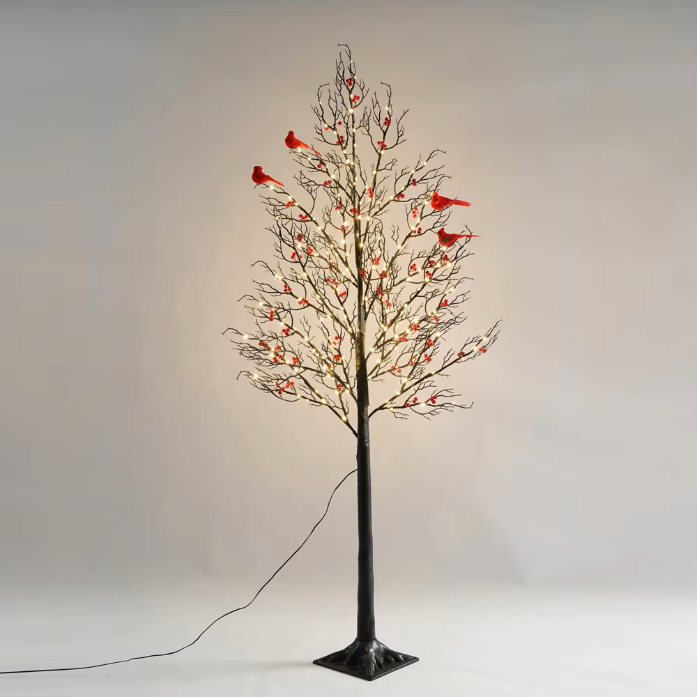 JORIX Easter Gift 150cm LED Maple Tree Lights with Red Bird Ornaments 200 Warm White LEDs 8 Lighting Modes Safe Adapter Base Powered Indoor Decor Mother's Day & Father's Day Gift - Image 7