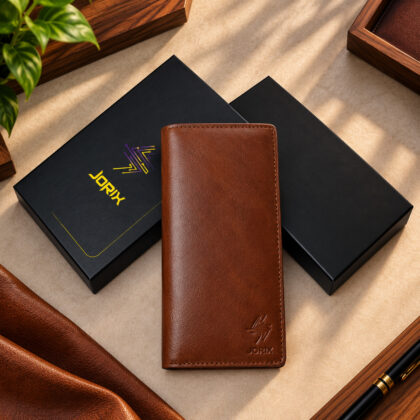 Brown Cow Leather Long Wallet